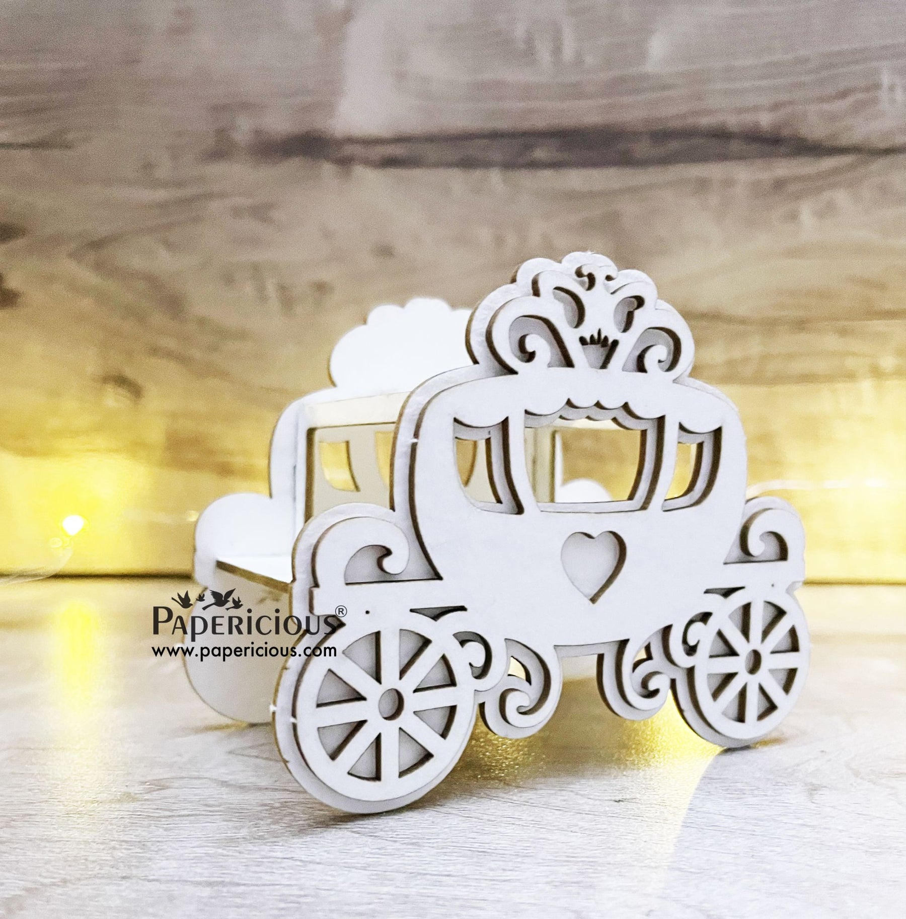 PAPERICIOUS - 3D Chipboard Embellishments -Princess Carriage