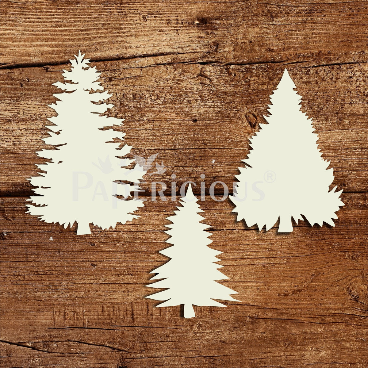 Christmas Trees - 6x6 Inch Laser Cut Collage Chipboard