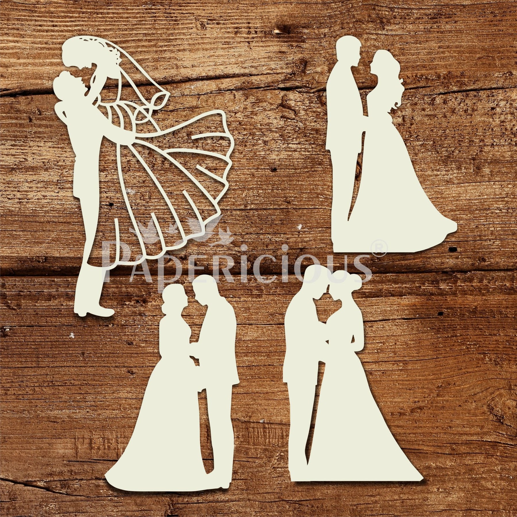 Wedding Couples - 6x6 Inch Laser Cut Collage Chipboard