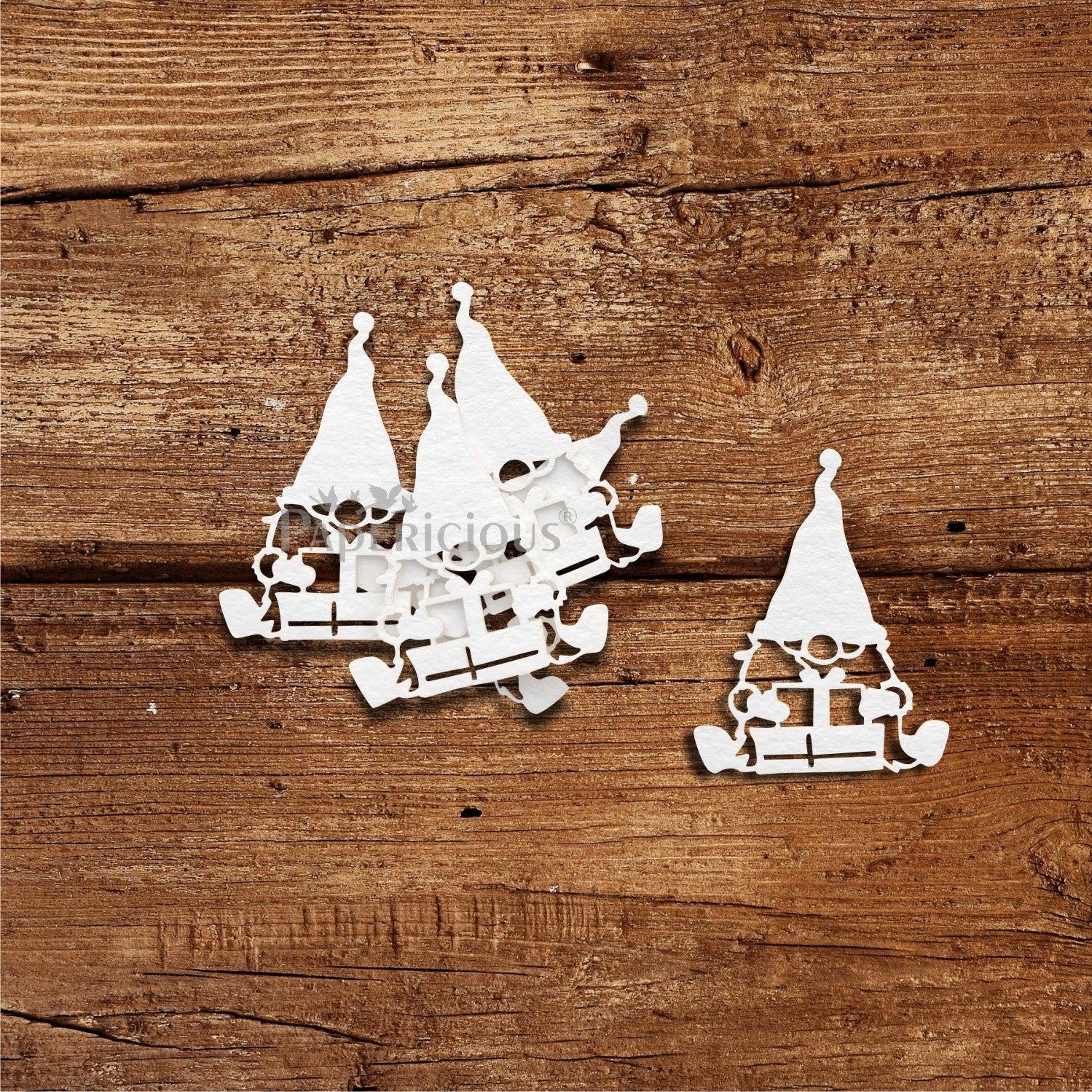 PAPERICIOUS - Mini Embellishments - Christmas / Xmas Gnome with gifts
