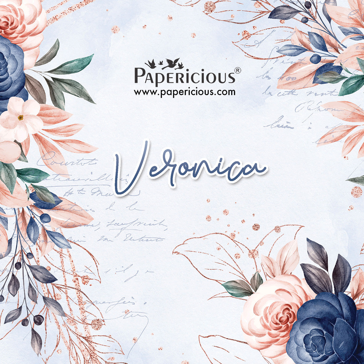 PAPERICIOUS - Veronica paper collection - Combo 3 -  Paper pack, Chipboard and motif Bundle