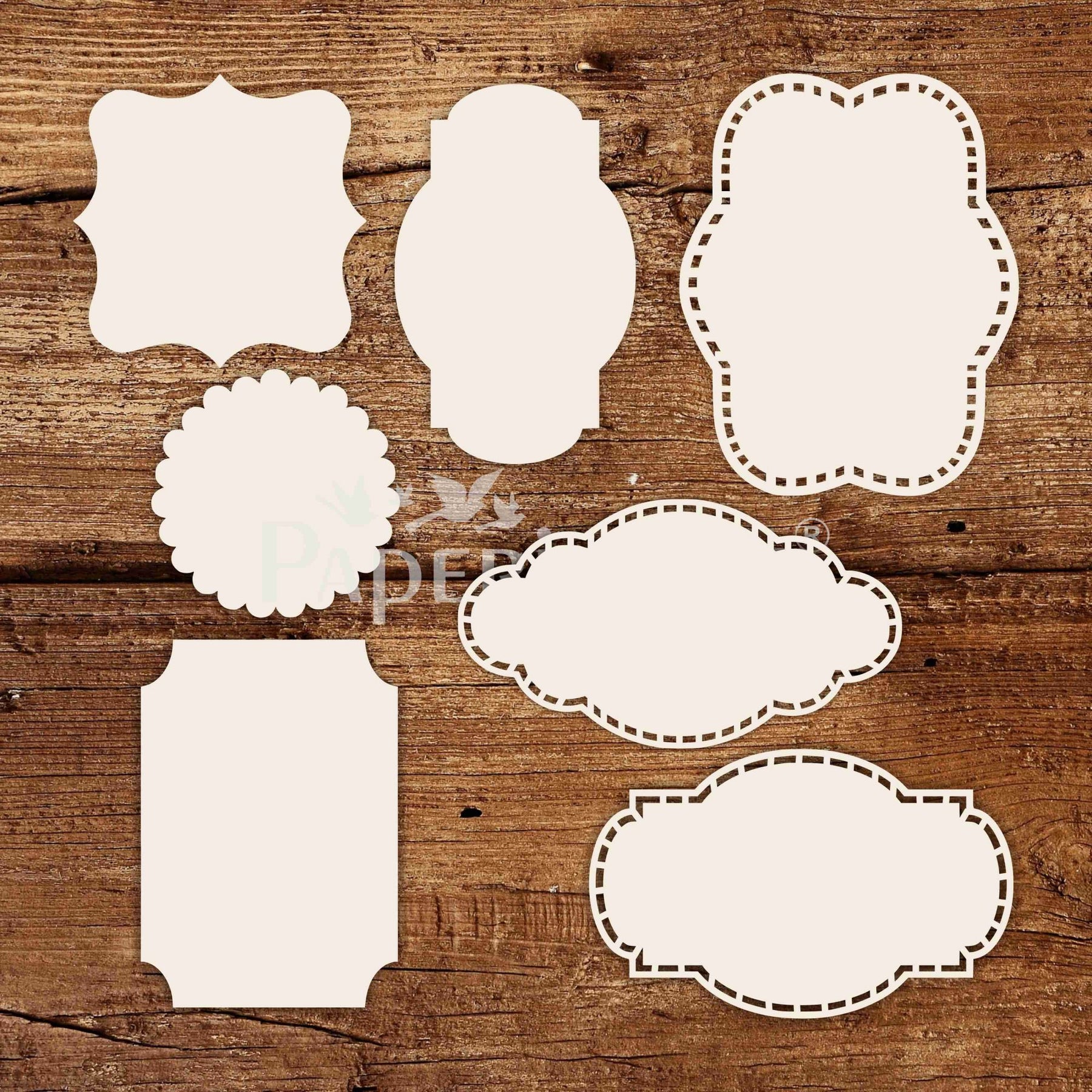 Tags - White Laser Cut Chippis