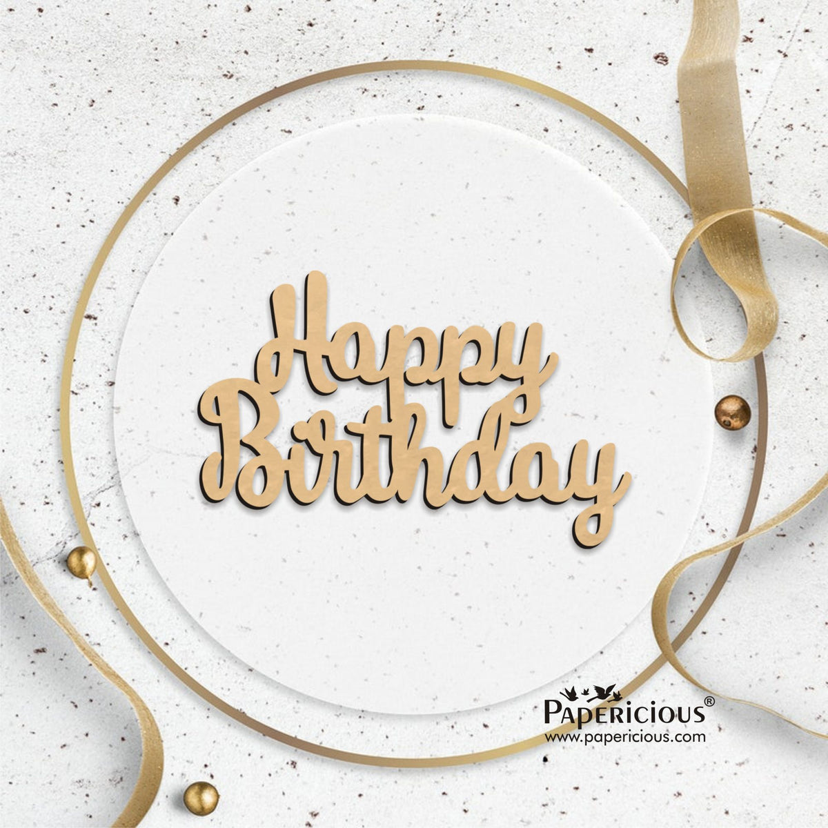 PAPERICIOUS MDF Cutout - Happy Birthday - 6 Nos - Style 10103