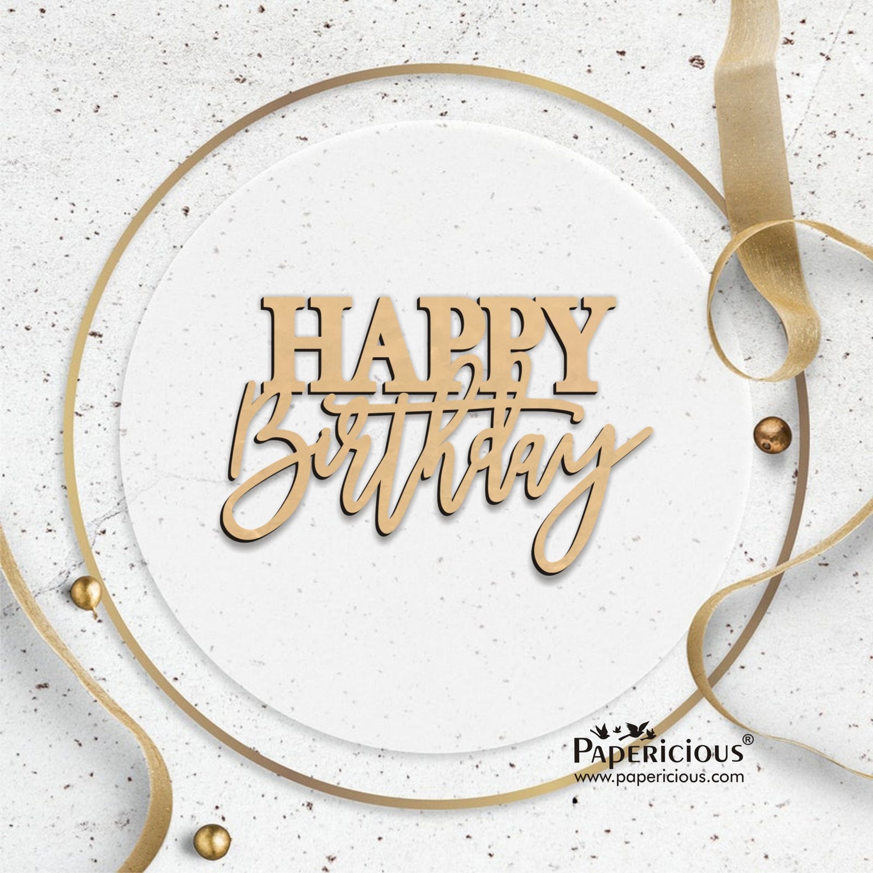 PAPERICIOUS MDF Cutout - Happy Birthday - 6 Nos - Style 10104
