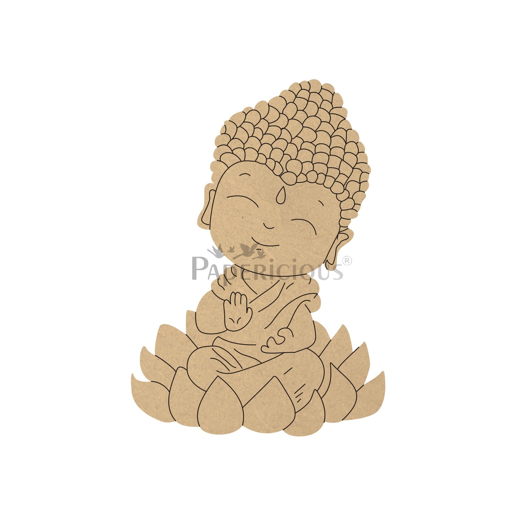 PAPERICIOUS 4mm thick Pre Marked MDF Base Little Buddha