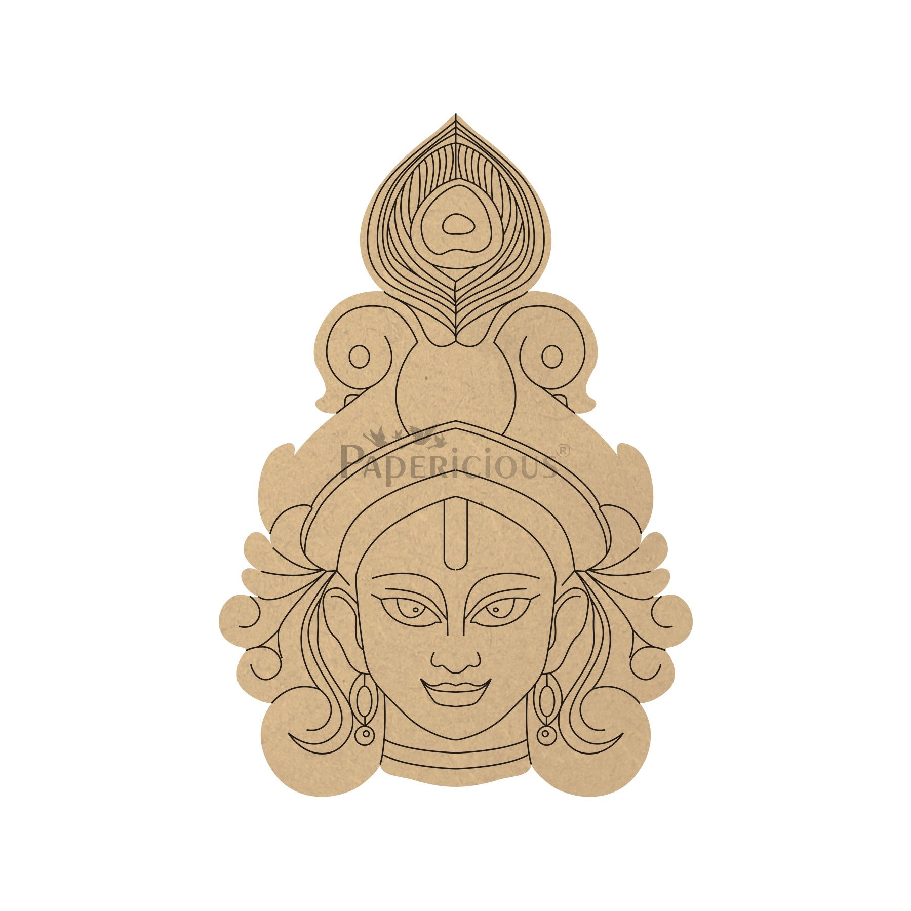 PAPERICIOUS 4mm thick Pre Marked MDF Base Durga Maa
