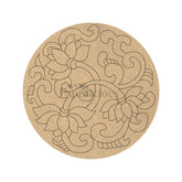PAPERICIOUS 4mm thick Pre Marked MDF Base Round Mandala Flower Engraving