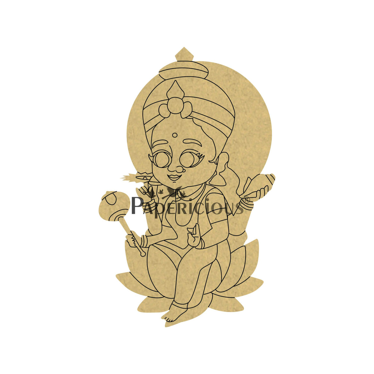 PAPERICIOUS 4mm thick Pre Marked MDF Base Goddess Laxmi