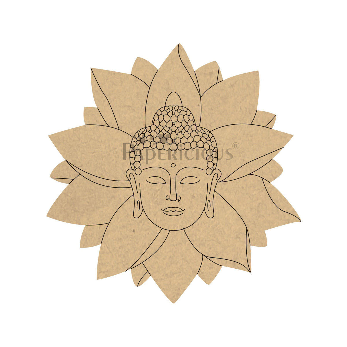 PAPERICIOUS 4mm thick Pre Marked MDF Lotus Buddha