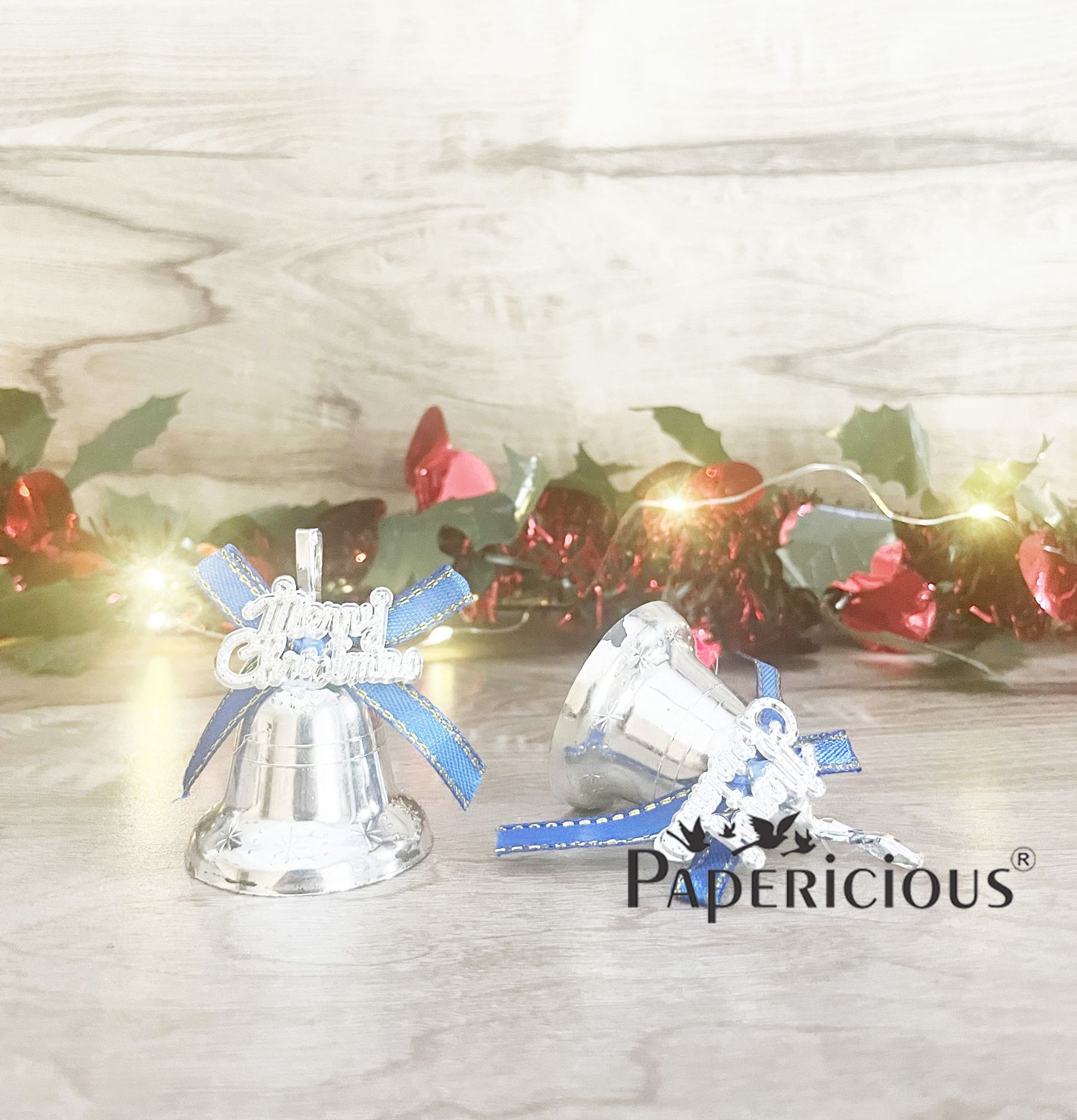 PAPERICIOUS Christmas Silver Bells with Bow