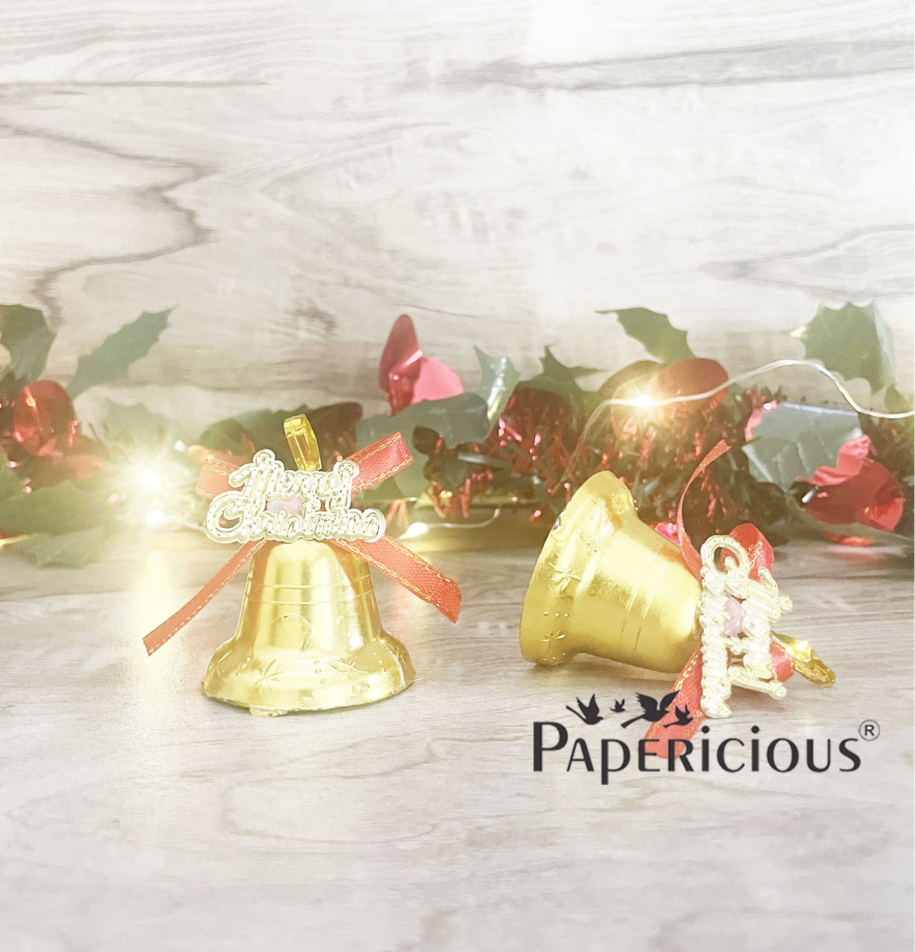 PAPERICIOUS Christmas Golden Bells with Bow